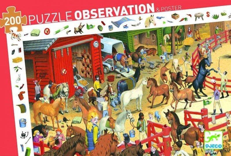 Djeco  Djeco Observatie Puzzel Paarden (200 stukjes) 