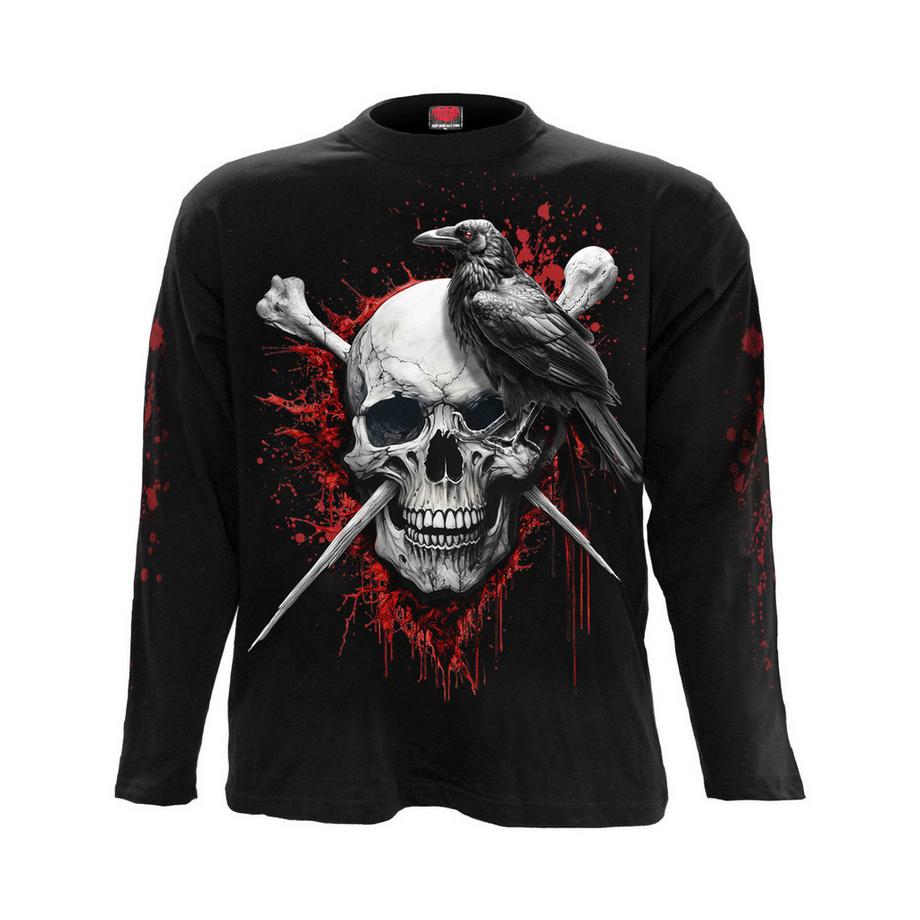 Death Raven T-Shirt, Rücken Und Ärmeldruck