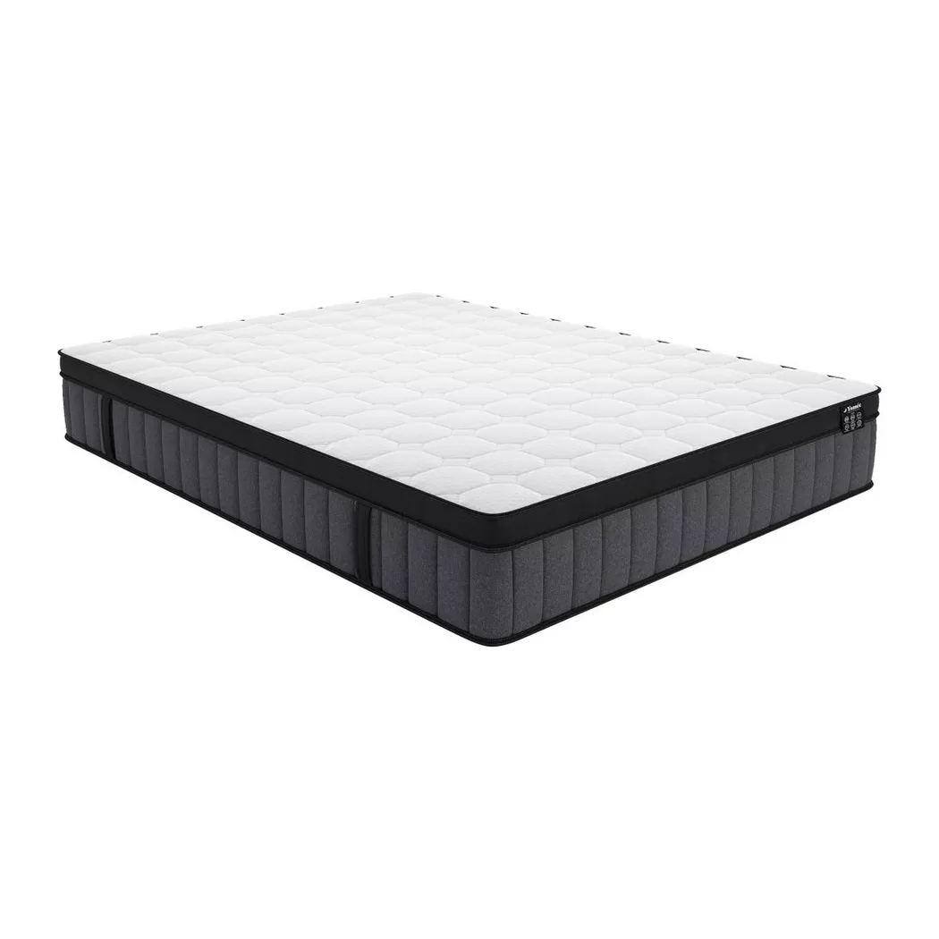 Vente-unique - Matelas 180 x 200 cm hybride ressorts ensachés 7 zones et gel à mémoire de forme ép.25cm - tolca de ysmée