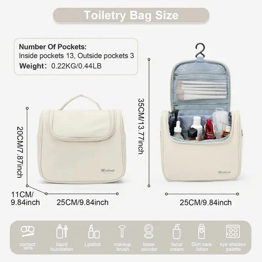 Only-bags.store  Casual Style große Kapazität Kosmetikkoffer, Kulturtasche mit mehreren Taschen, langlebig Hand waschbar Reise Make-up Veranstalter mit Polyester-Futter 