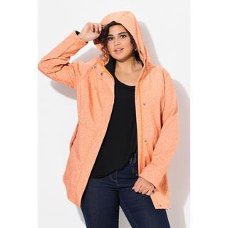 Ulla Popken Veste longue Softshell Motif Gouttes de Pluie Capuche  