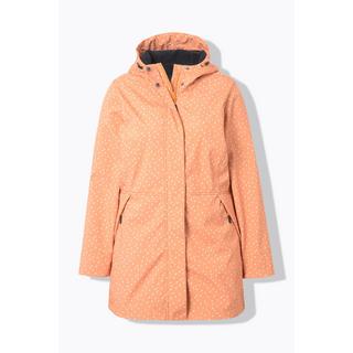 Ulla Popken Veste longue Softshell Motif Gouttes de Pluie Capuche  
