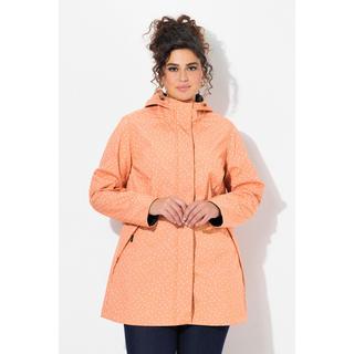 Ulla Popken Veste longue Softshell Motif Gouttes de Pluie Capuche  