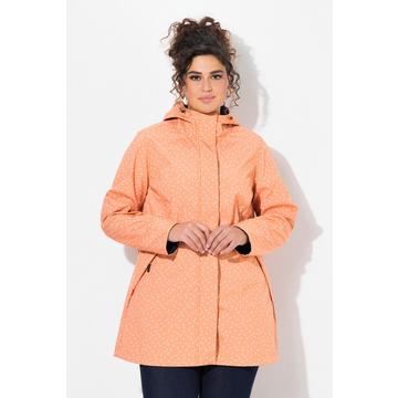Giacca lunga e impermeabile in softshell con design con gocce di pioggia e cappuccio