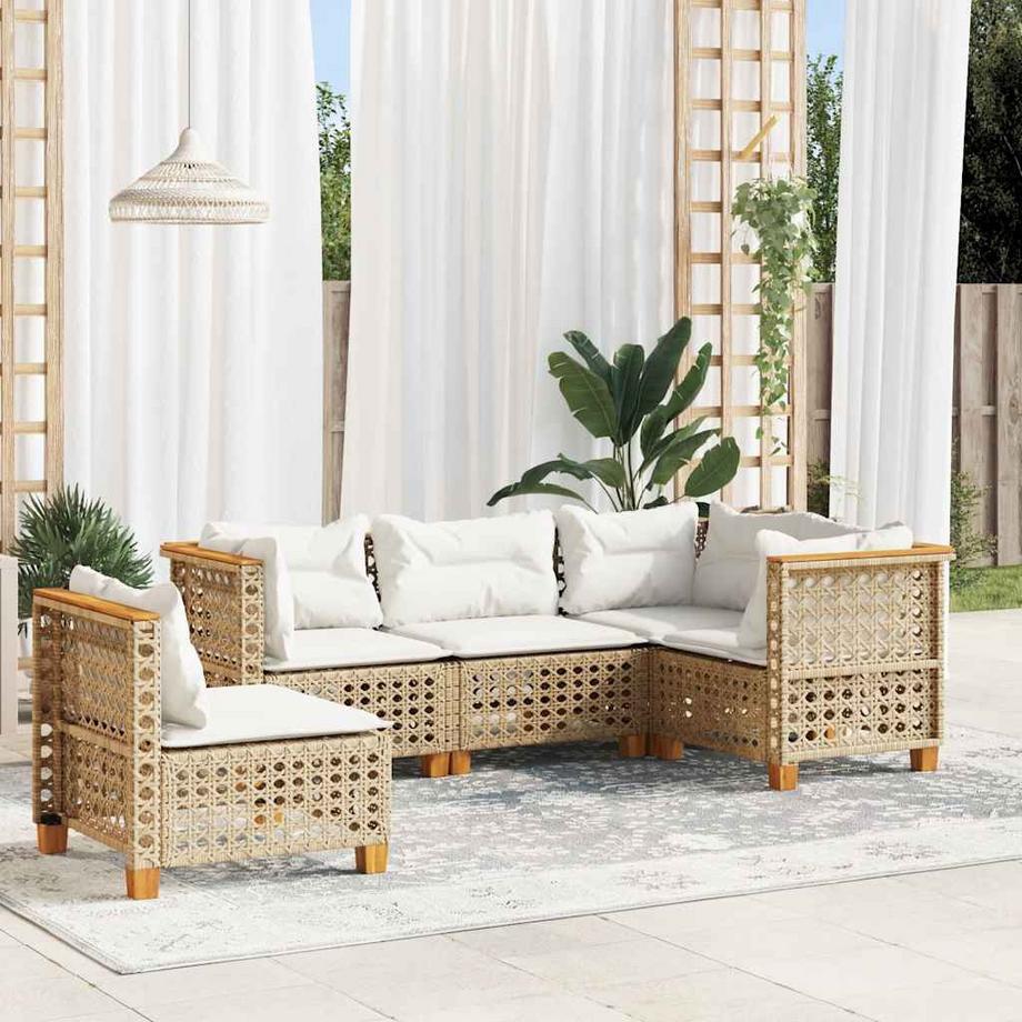 VidaXL set divano da giardino Polirattan  