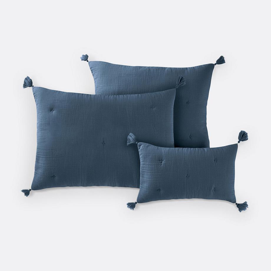Housse de coussin matelassée gaze de coton