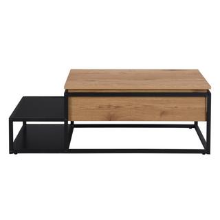 Vente-unique Couchtisch höhenverstellbar - MDF & Metall - Naturfarben & Schwarz - LUTESA  