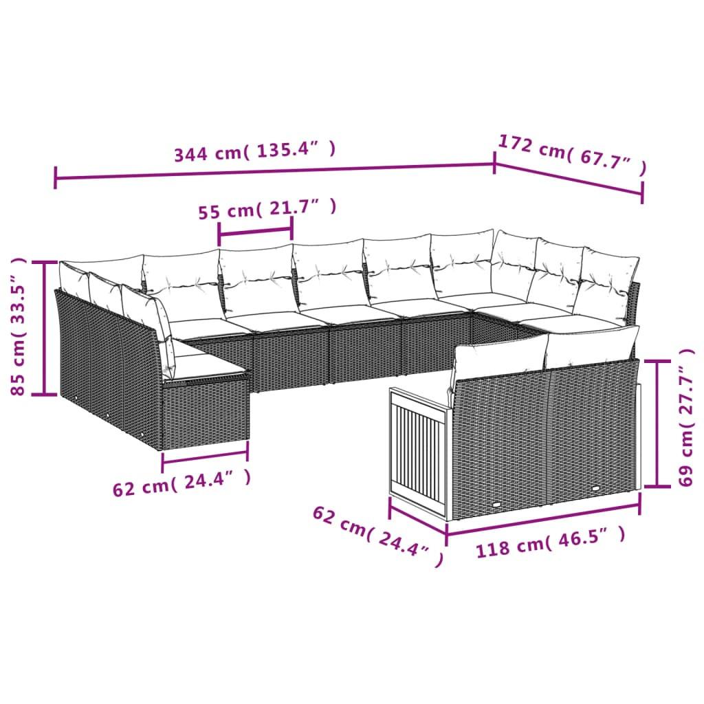 VidaXL Ensemble de canapés de jardin rotin synthétique  