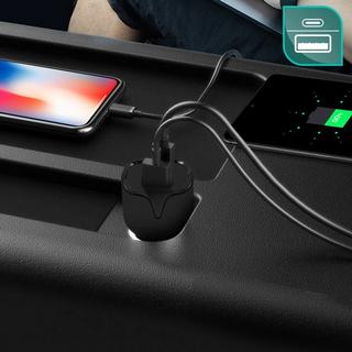 Avizar  Chargeur Voiture USB-C + USB Setty Noir 