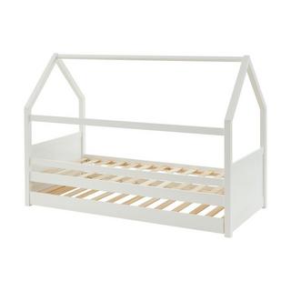 Vente-unique Ausziehbett Hausbett - Kiefernholz - 2 x 90 x 190 cm - Weiß - HURRA  