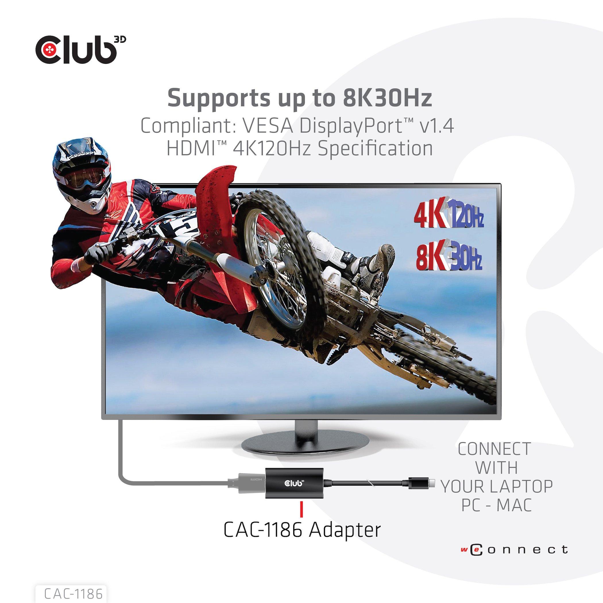 CLUB 3D  CLUB3D CAC-1186 cavo e adattatore video 0,15 m Mini DisplayPort HDMI tipo A (Standard) Nero 