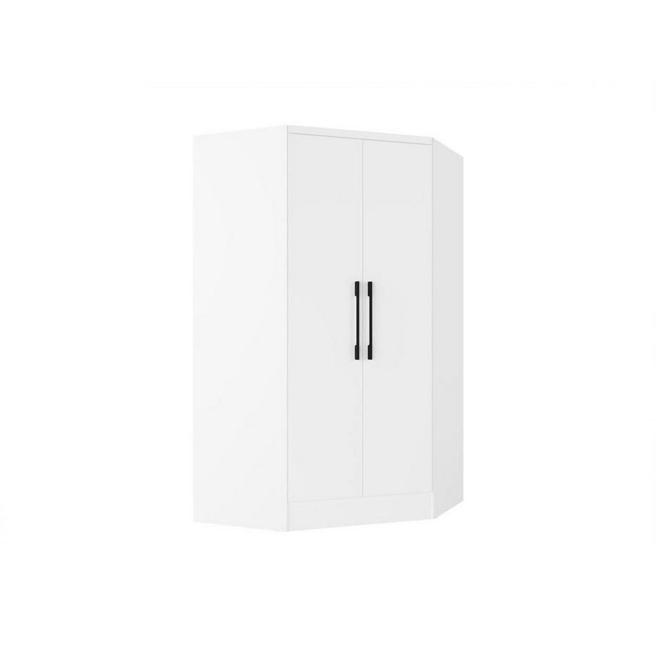Vente-unique  Eckkleiderschrank - 2 Türen - 101 cm - Weiß - AURALI 