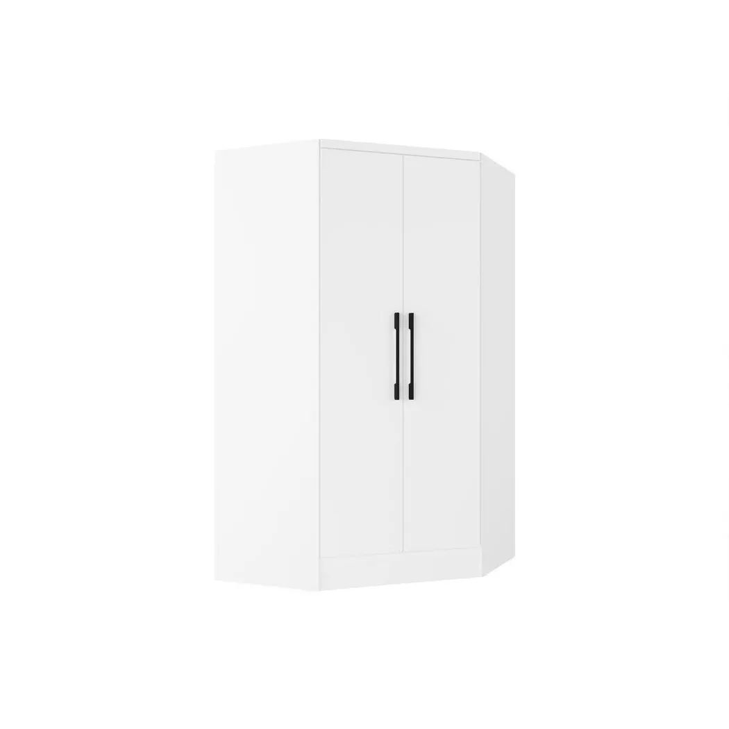 Vente-unique - Armoire d'angle 2 portes - L101 cm - Blanc - aurali