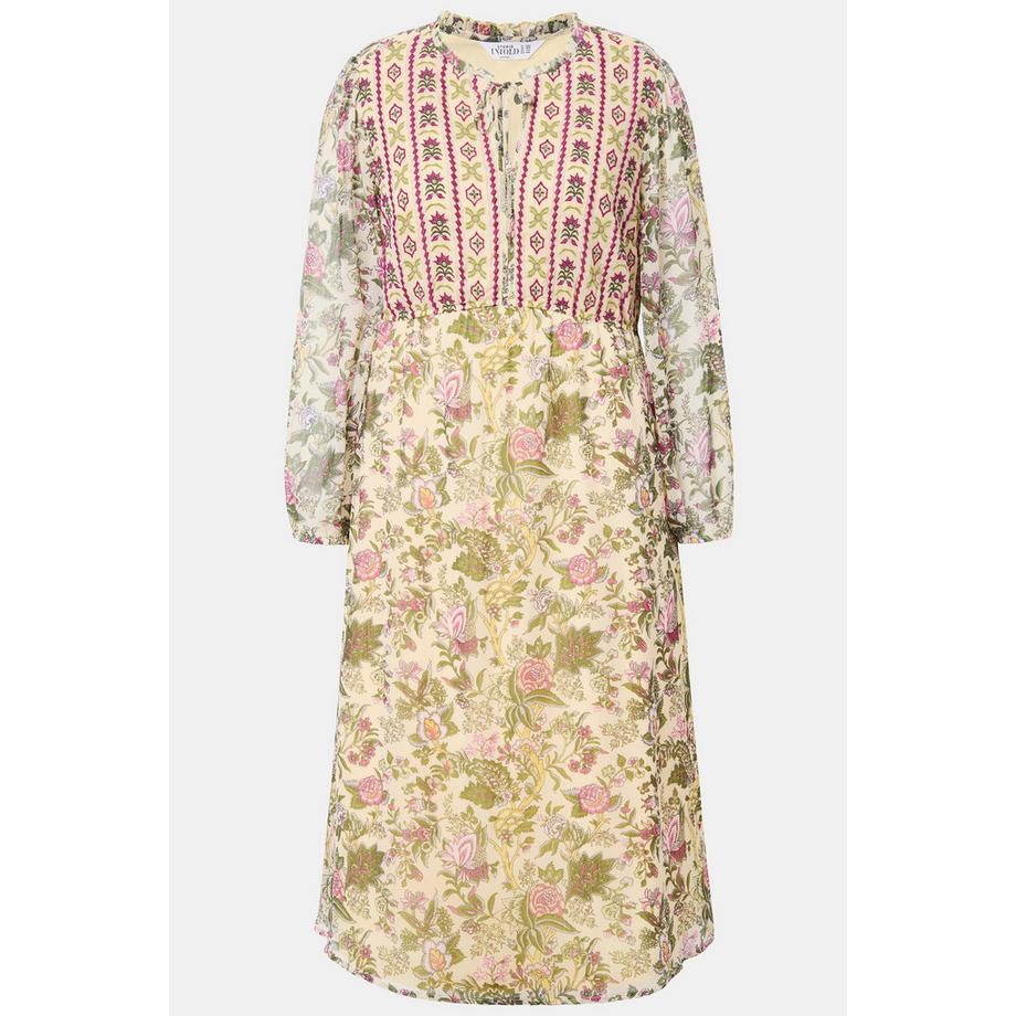 Studio Untold Maxikleid A-Linie Flowerprint Stickerei  