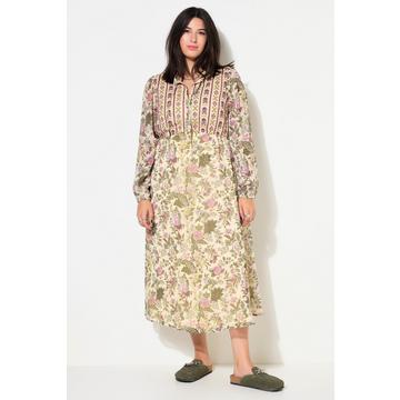 Maxikleid, A-Linie, Flowerprint, Stickerei