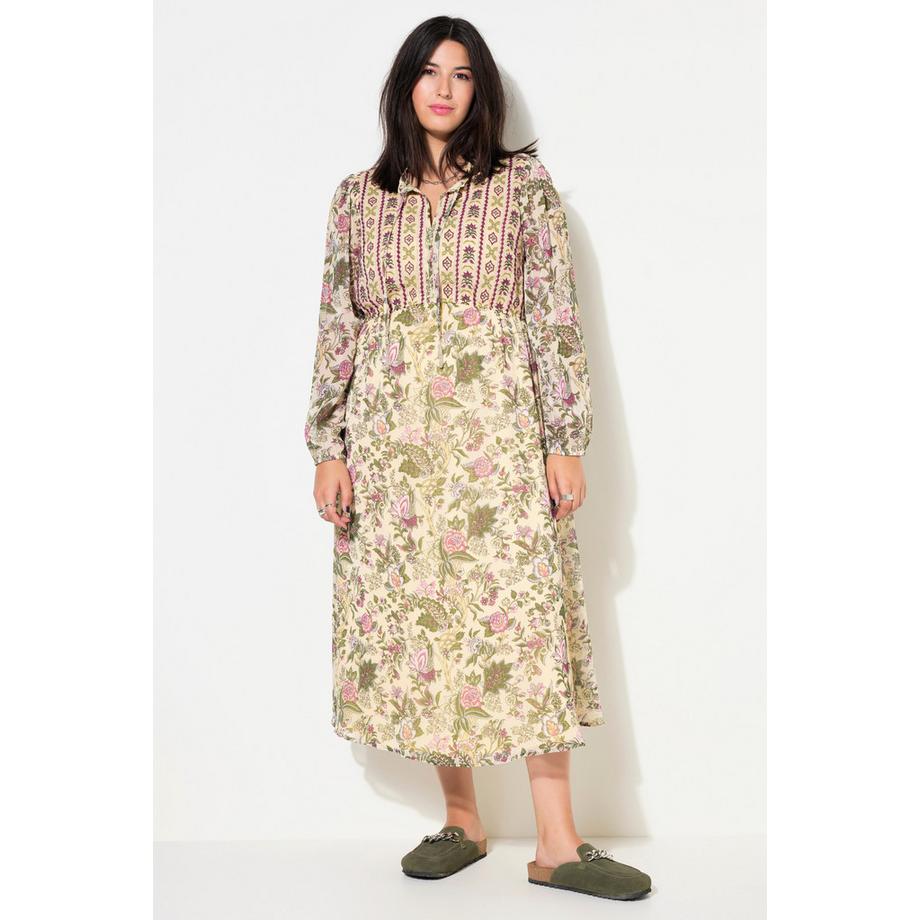 Studio Untold Maxikleid A-Linie Flowerprint Stickerei  