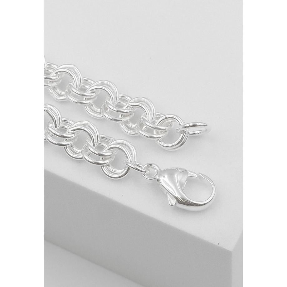 MUAU Schmuck  Collier double forçat en argent 925, 7,3mm, 45cm 