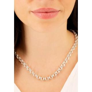 MUAU Schmuck  Collier double forçat en argent 925, 7,3mm, 45cm 