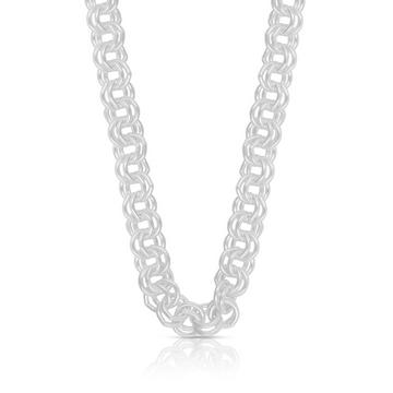 Collier double forçat en argent 925, 7,3mm, 45cm