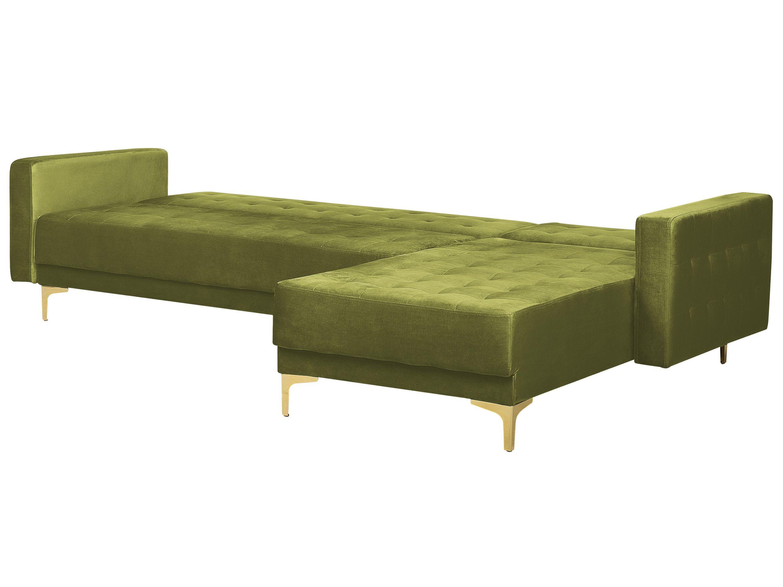 Beliani Ecksofa aus Samtstoff Retro ABERDEEN  