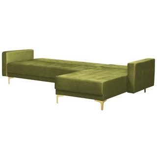 Beliani Ecksofa aus Samtstoff Retro ABERDEEN  