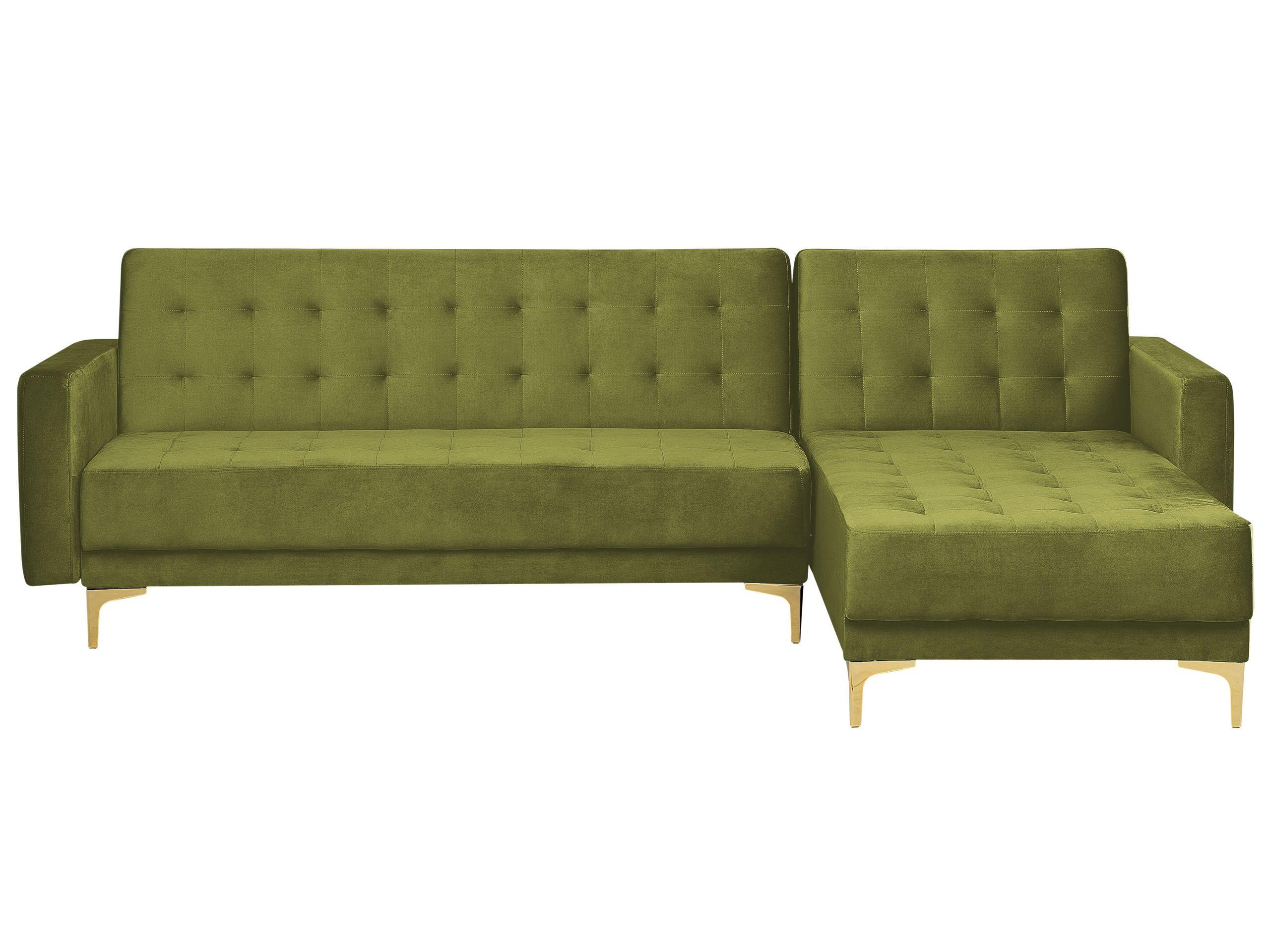 Beliani Ecksofa aus Samtstoff Retro ABERDEEN  