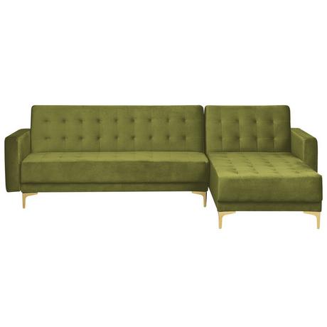 Beliani Ecksofa aus Samtstoff Retro ABERDEEN  