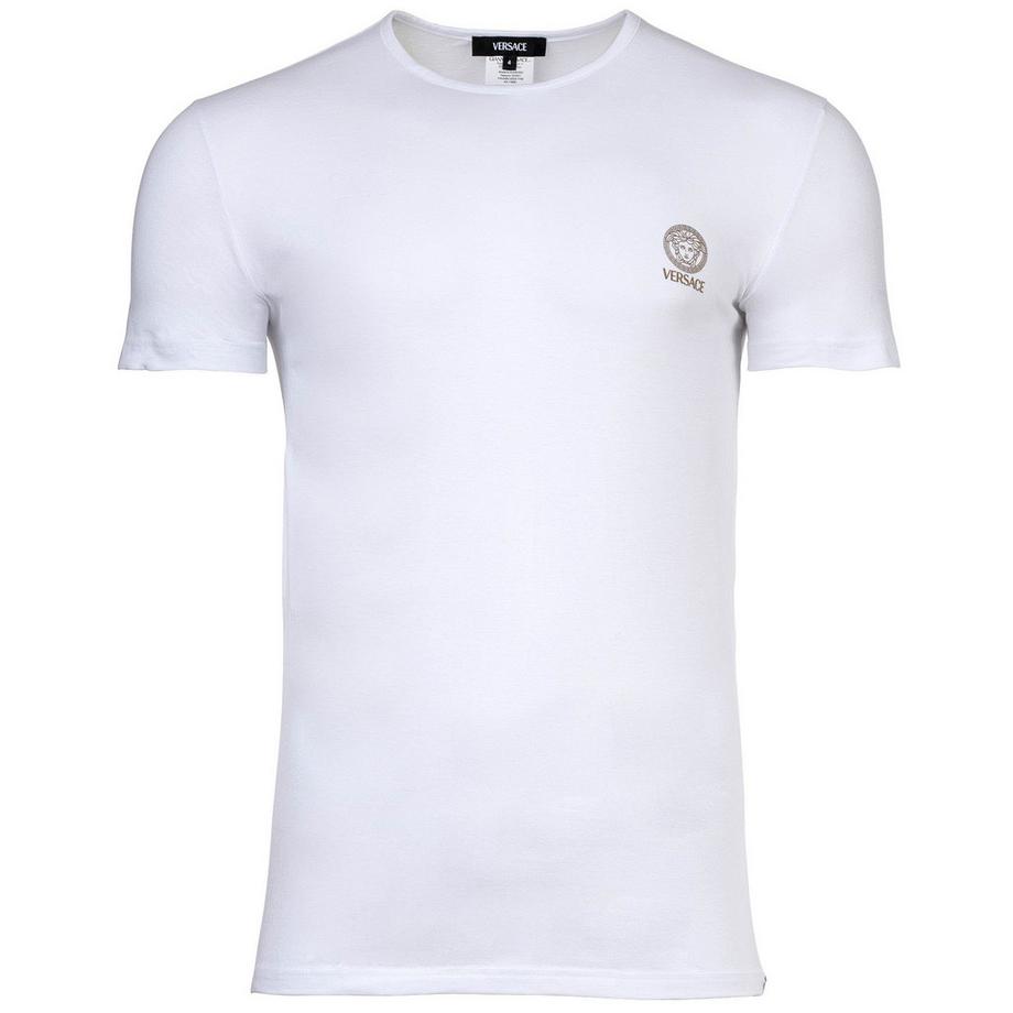 VERSACE Bi-Pack Jersey Topeka Bi-Stretch Cotone Biologico T-Shirt Confezione da 2  