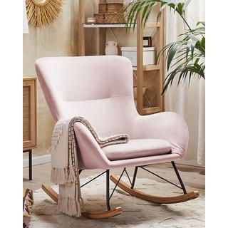 Beliani Fauteuil à bascule en Velours Glamour ELLAN  