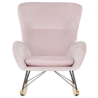 Beliani Fauteuil à bascule en Velours Glamour ELLAN  