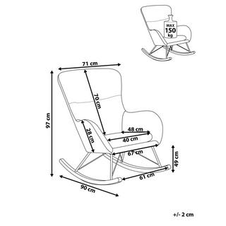 Beliani Fauteuil à bascule en Velours Glamour ELLAN  