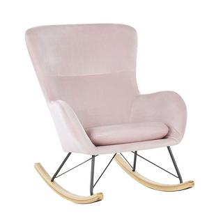 Beliani Fauteuil à bascule en Velours Glamour ELLAN  