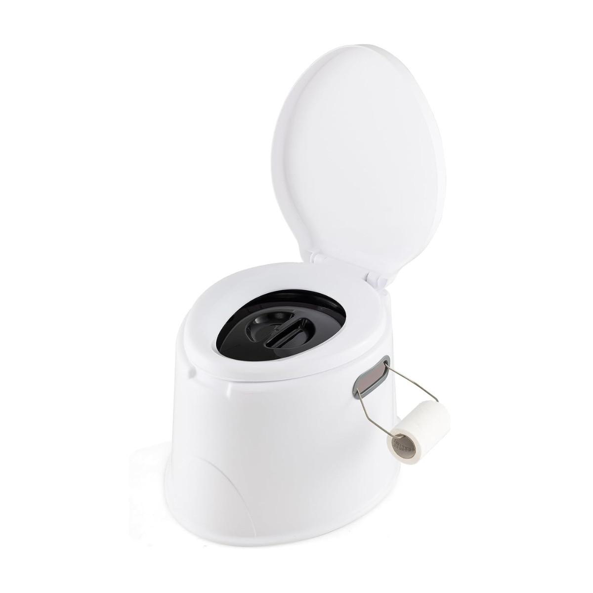 Northio  WC da campeggio WC portatile da viaggio WC mobile con secchio rimovibile bianco 