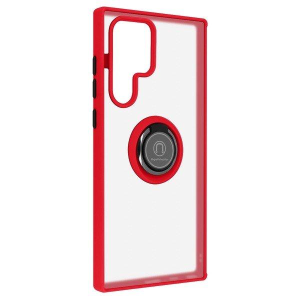 Avizar  Coque Ring Samsung S22 Ultra Rouge 