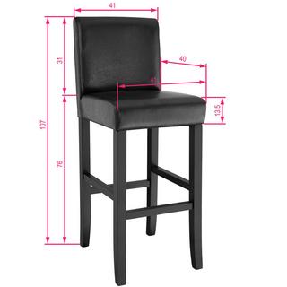 Tectake Lot de 2 chaises de bar  