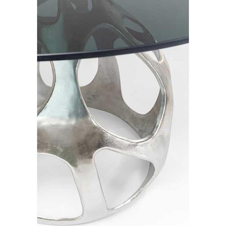 KARE Design Tavolo Vulcano argento tondo 120  