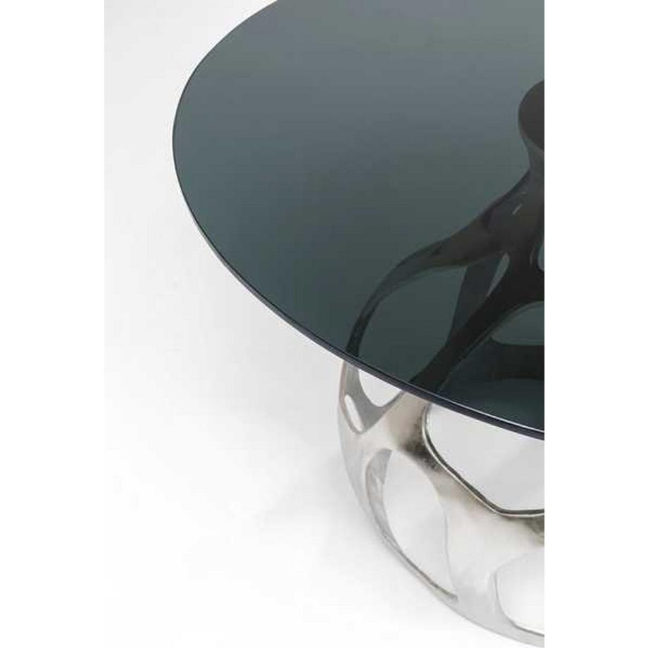 KARE Design Tavolo Vulcano argento tondo 120  