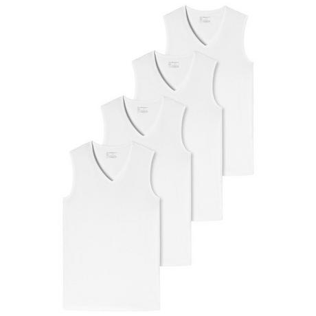 Schiesser  4er-Pack - 955 - Organic Cotton - Tank Top  Unterhemd mit V-Ausschnitt 