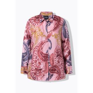Ulla Popken Cupro Bluse florales Design Langarm  