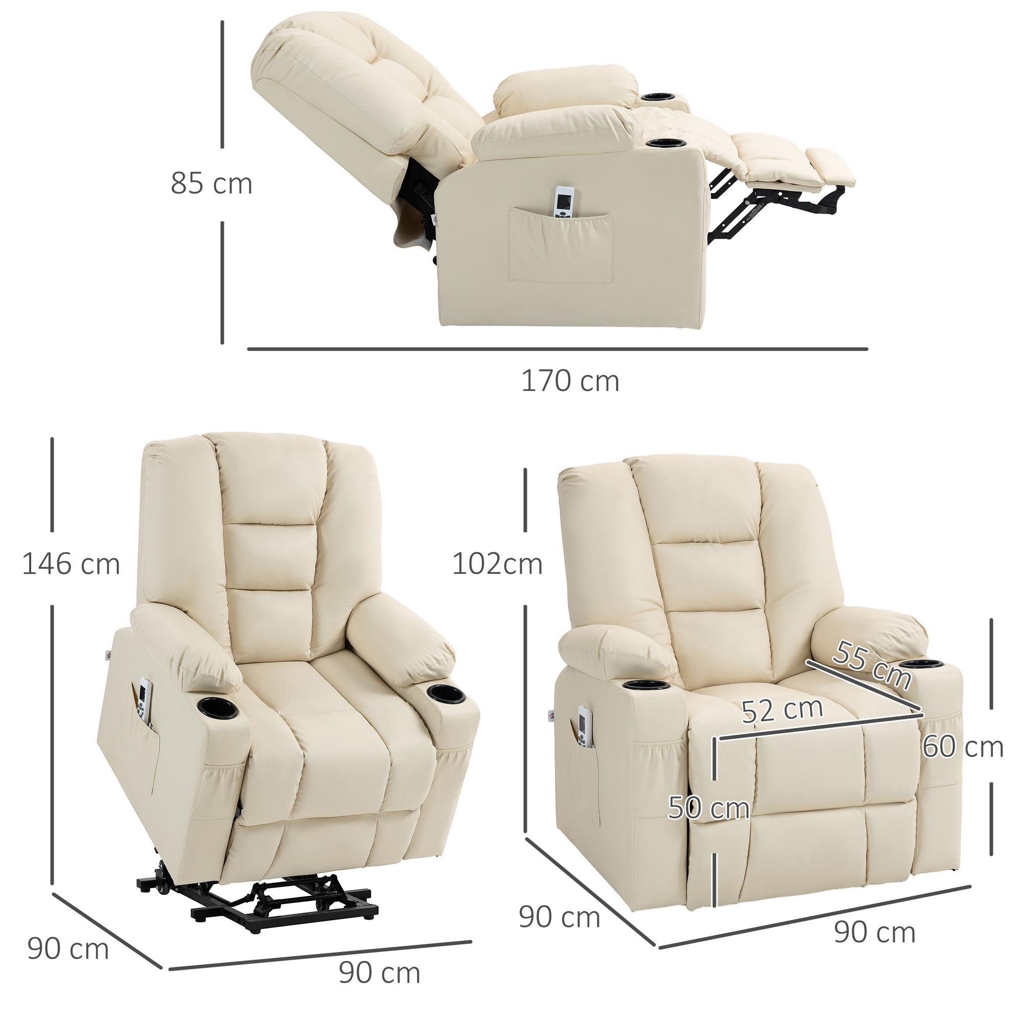 HOMCOM  Fauteuil avec aide à se lever 