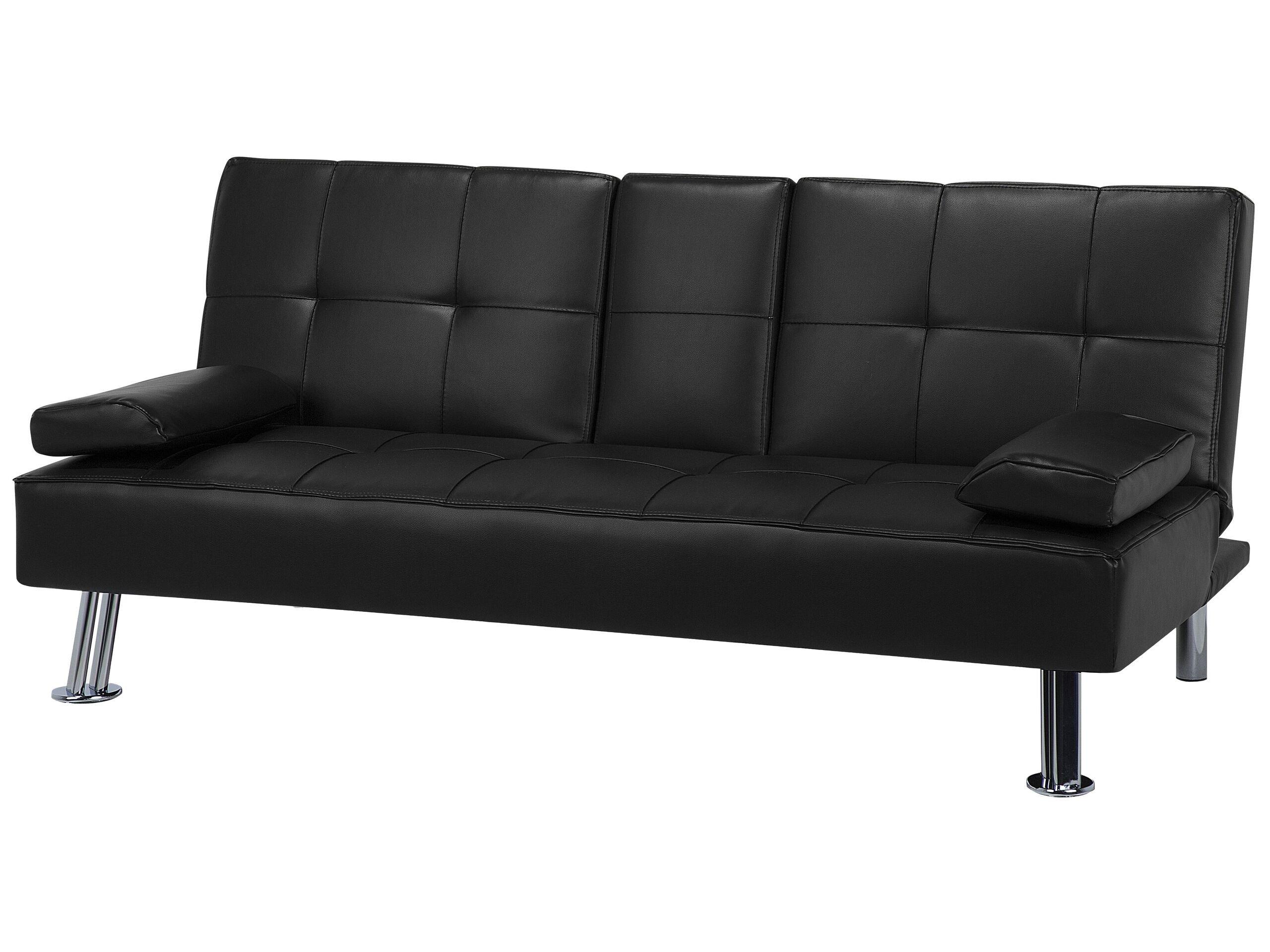 Beliani Schlafsofa aus Kunstleder Industriell ROXEN  