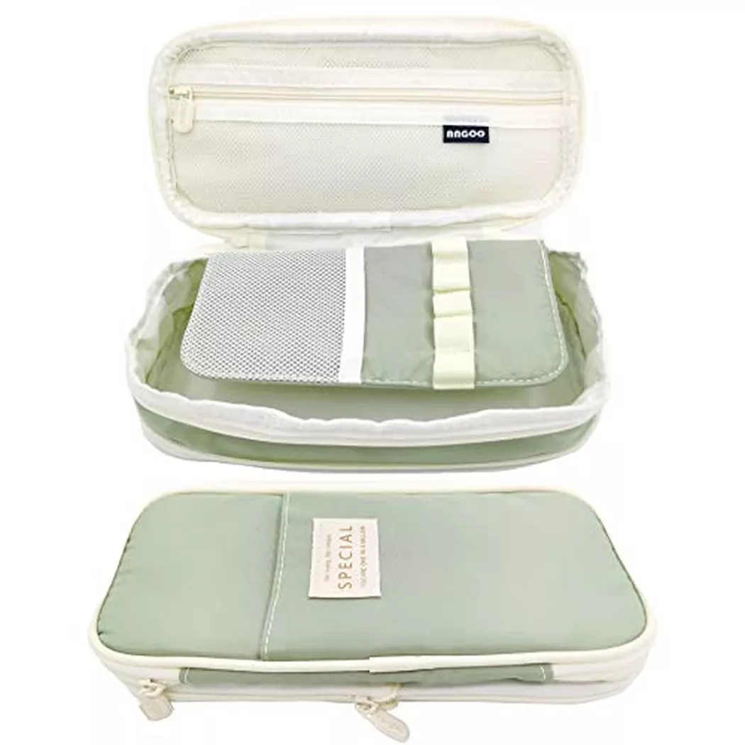 Only-bags.store - Federmäppchen, Großes Fassungsvermögen Federmäppchen, Langlebige Federtaschen, Federmäppchen mit Reißverschluss, One Size, Rasengrün