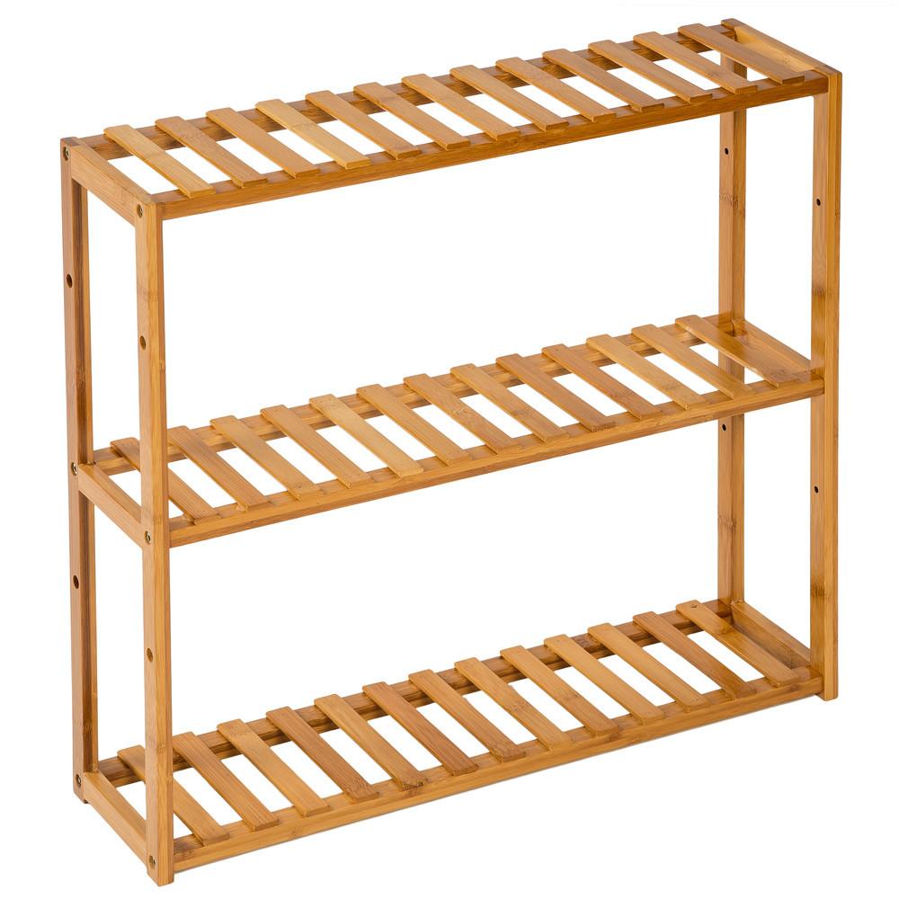 Tectake Scaffale per il bagno in bambù, 60 x 15 x 54,5 cm  