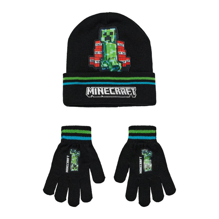Ensemble Bonnet Et Gants Motif Creeper