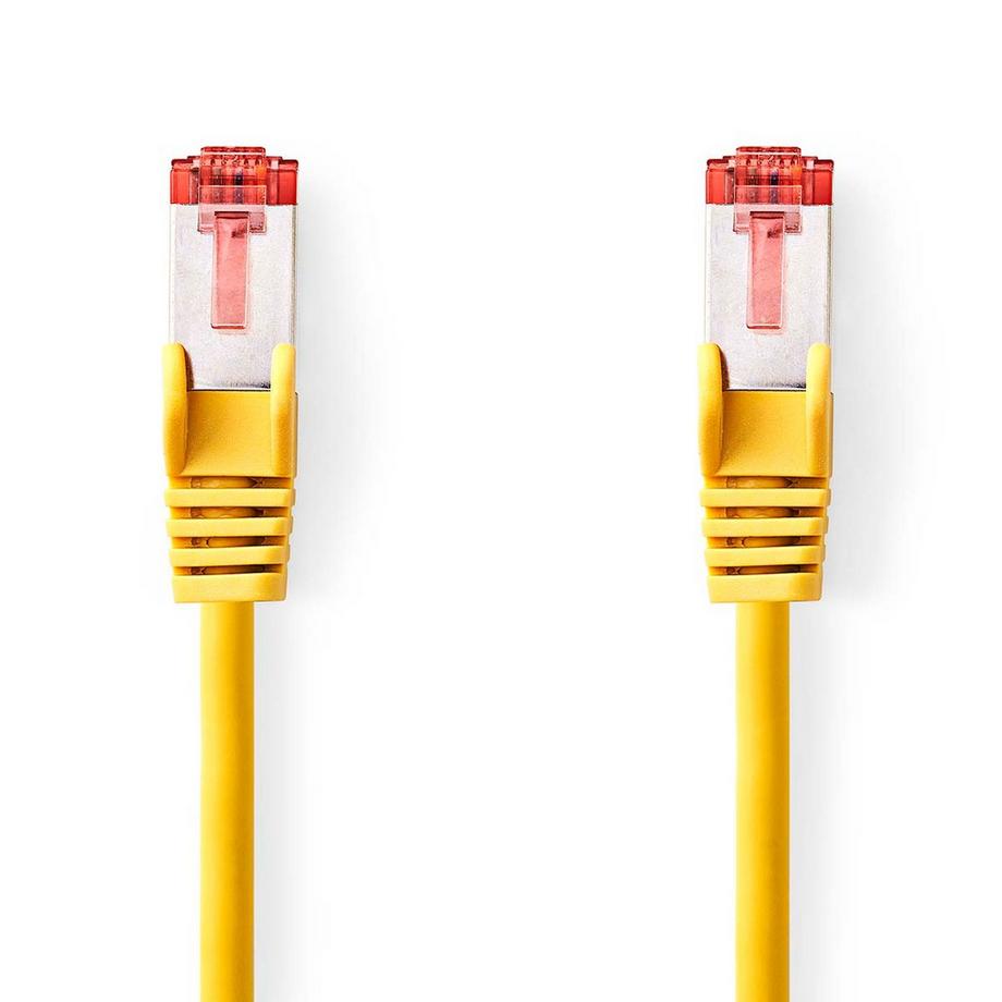 CAT6 Netzwerkkabel | RJ45 Stecker | RJ45 Stecker | S/FTP | 0,25 m | Rund | LSZH | Gelb | Etikett