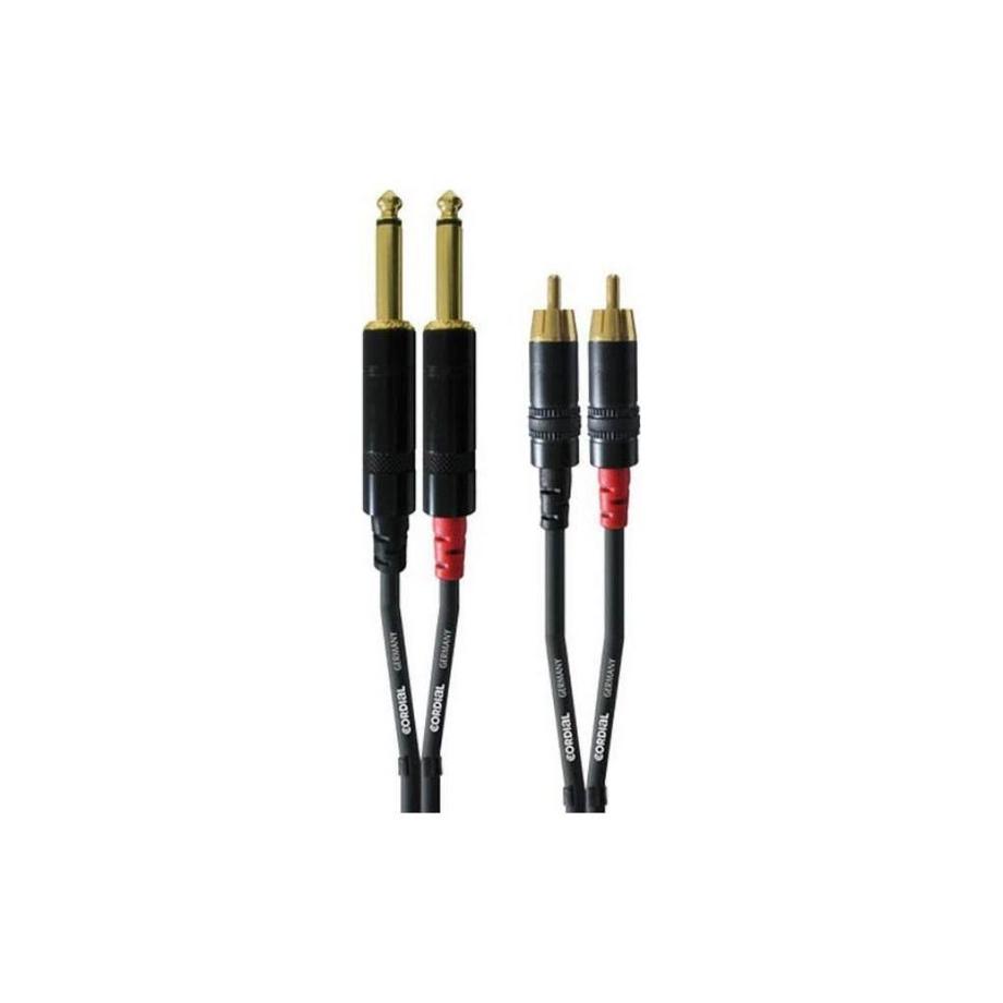 Cordial  Cordial CFU 3 PC cavo audio 3 m 2 x RCA 2 x 6.35mm Nero 