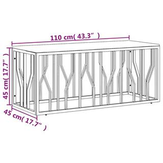 VidaXL Table basse acier inoxydable  