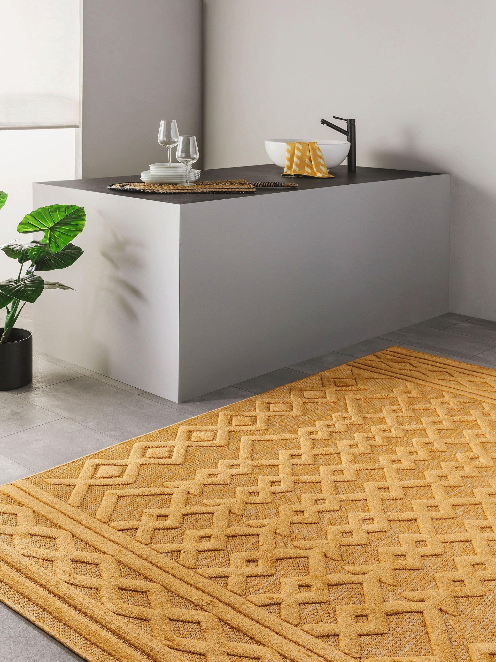 Benuta Tapis d'extérieur & intérieur Bonte Jaune  