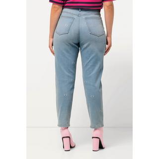 Ulla Popken  Mom jeans con cuore ricamato e taglio a cinque tasche 