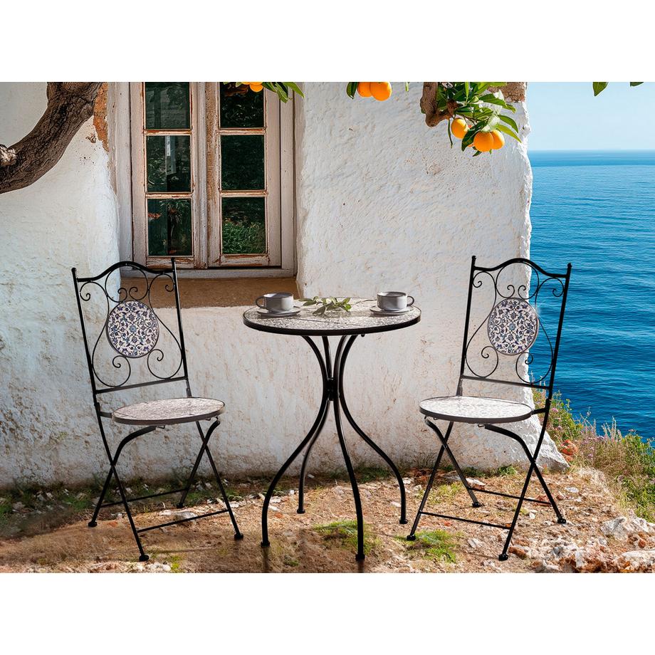 Beliani Outdoor Bistrotisch aus Eisen Retro CHAPECO  